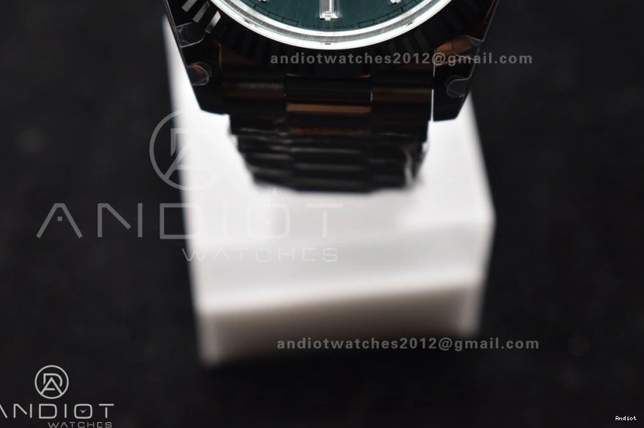 On 904L Dial DayDate A3255 Blue President 40 Stick Steel Ice V2 SS GMF Bracelet 0423